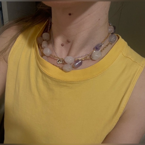 Amethyst stone  Nina Ricci Gold and Purple Necklace,gold plated, 16.5" - Picture 8 of 8